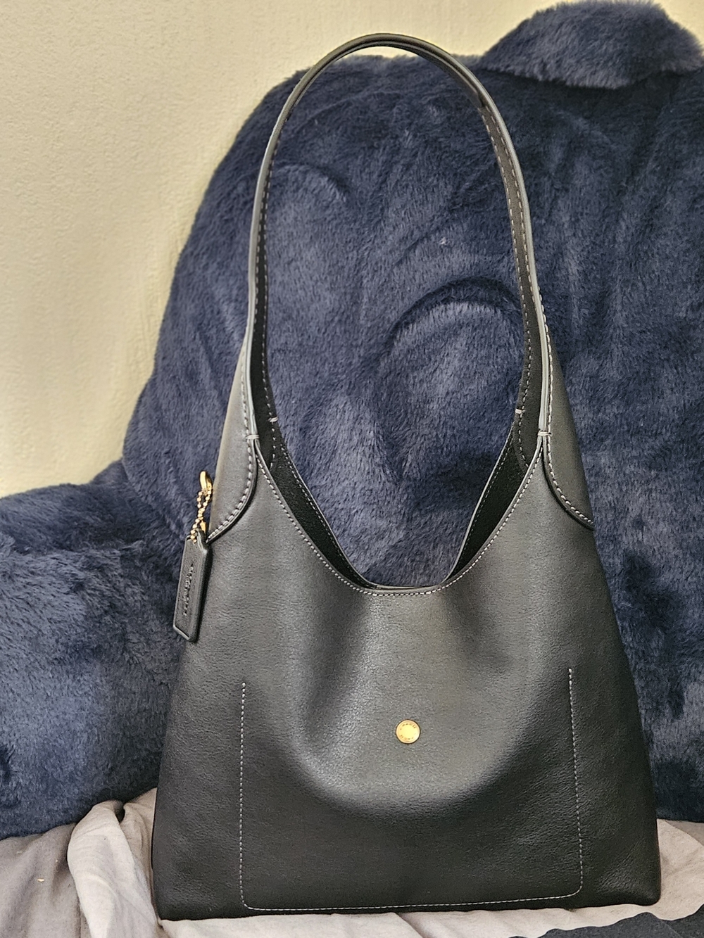 LIKE NEW WITH TAGS Coach Black Leather Brooklyn 28 - Picture 3 of 5